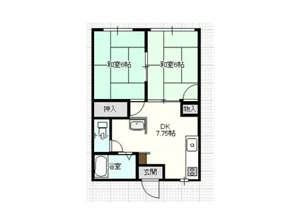 サンライズイマイ(2DK/1階)の間取り写真