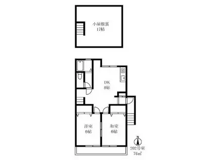 メジロハウス(2DK/2階)の間取り写真
