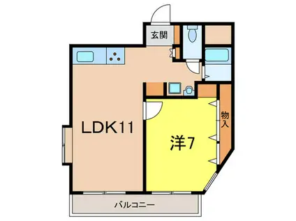 フラッツエクシード(1LDK/2階)の間取り写真