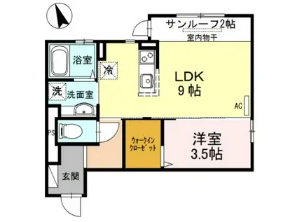 リベーラ辻II(1LDK/2階)の間取り写真
