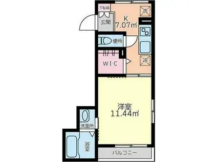 パルテール(1K/3階)の間取り写真