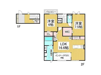 グランソラナ軽井沢(2LDK/2階)の間取り写真