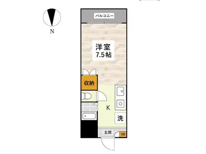 ジュピターホーク(1K/1階)の間取り写真