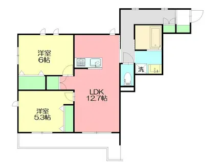 メゾン コンフォール II(2LDK/2階)の間取り写真
