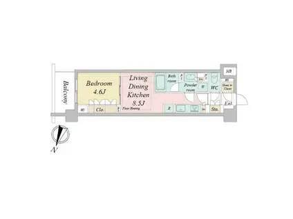 ドゥ―エ早稲田(1LDK/4階)の間取り写真