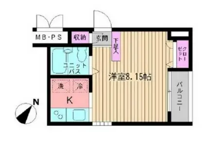 ビイルーム新宿(1K/3階)の間取り写真