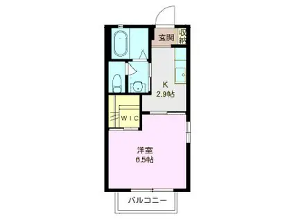 コリーヌ・ヴェルトII(1K/2階)の間取り写真