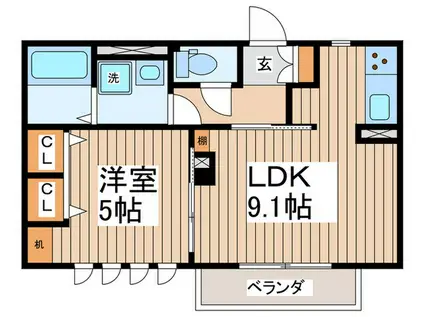 COMODO関町(1LDK/2階)の間取り写真
