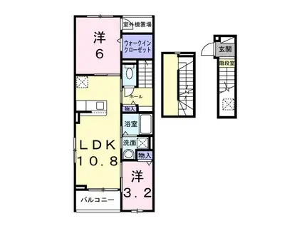 カルム シーダ(2LDK/3階)の間取り写真