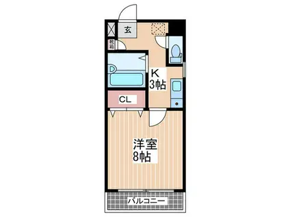 横川マンション(1K/10階)の間取り写真