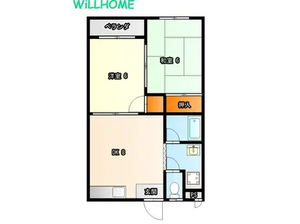 中村マンション(2DK/2階)の間取り写真