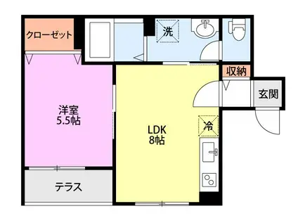 王子本町1丁目AP(1LDK/1階)の間取り写真