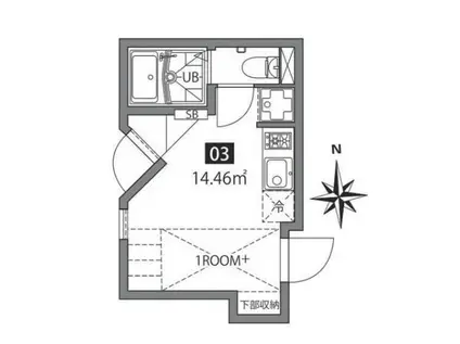 四谷アパートメントE(ワンルーム/1階)の間取り写真