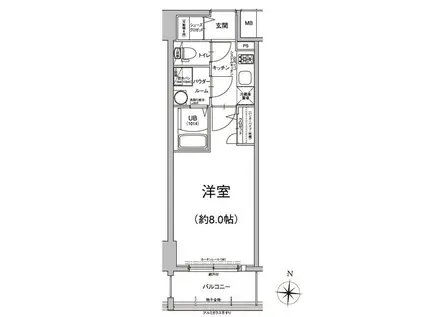 エスリード泉プライム(1K/12階)の間取り写真