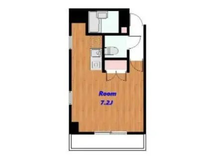 ＪＲ外房線 本千葉駅 徒歩5分 7階建 築39年(ワンルーム/3階)の間取り写真