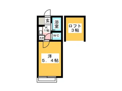 パッション第1武蔵浦和(1K/1階)の間取り写真