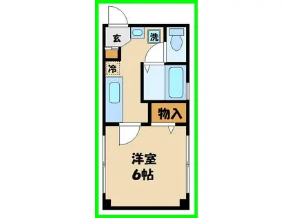 彩-AJA(1K/1階)の間取り写真