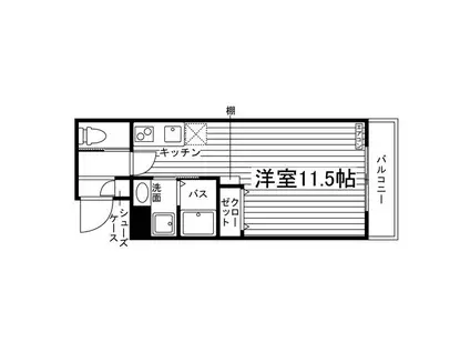 プレシャス川内(ワンルーム/1階)の間取り写真