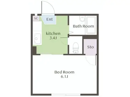 シェステ大岡山(1K/2階)の間取り写真