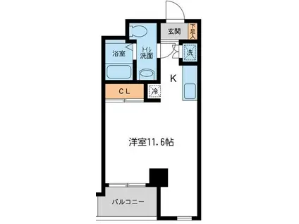 JMFレジデンス新横浜(ワンルーム/5階)の間取り写真