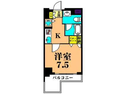 プライマル大井仙台坂(1K/5階)の間取り写真