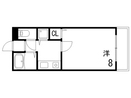 パインリッチ(1K/2階)の間取り写真