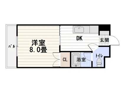 プレアール教育大前Ⅱ(1K/3階)の間取り写真