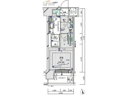 メインステージ川崎クロシアI(1K/7階)の間取り写真