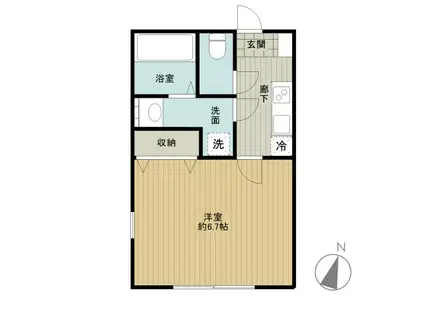 HARVEST(1K/1階)の間取り写真