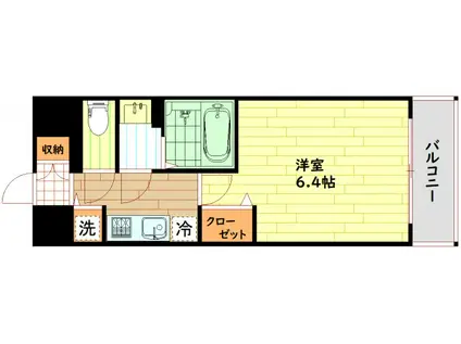 プレサンス天神橋スカイル(1K/11階)の間取り写真