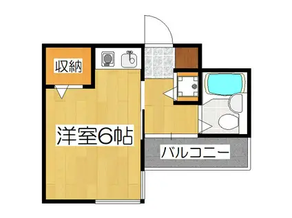 ライオンズマンション京都三条大宮(1K/4階)の間取り写真