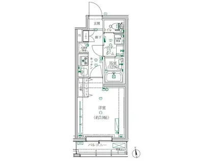 クレイシア都立大学クラッセ(1K/1階)の間取り写真