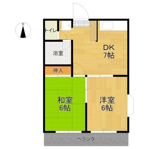 コーポ上浅田(2DK/2階)の間取り写真
