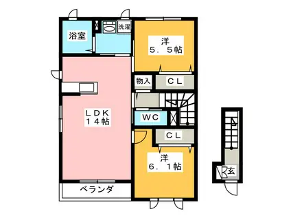 FELICE II(2LDK/2階)の間取り写真