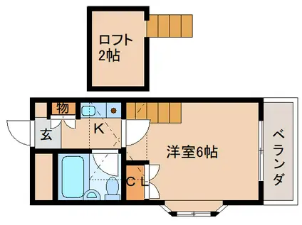 シティパレス21西大寺P-V(1K/3階)の間取り写真