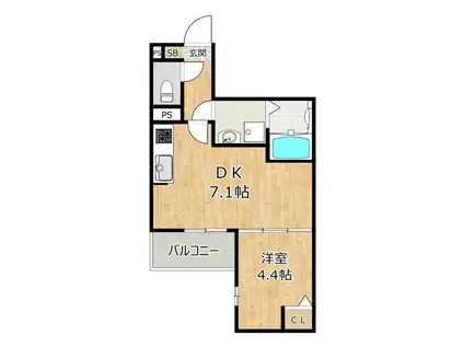 アクロス大和田アパートメントIII(1LDK/2階)の間取り写真