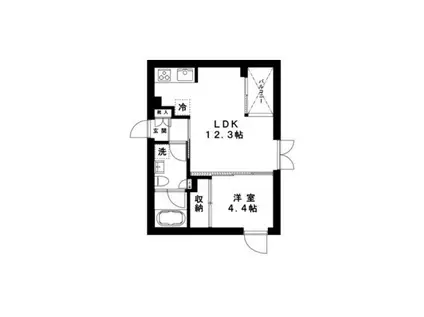 CAVE DE CARRE(1LDK/3階)の間取り写真