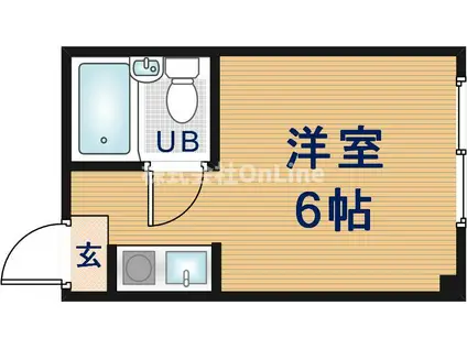 YOUハイム寿II番館(ワンルーム/3階)の間取り写真
