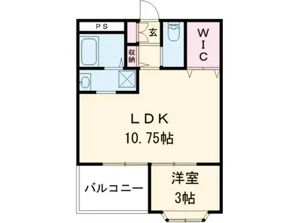 ラウトSENTOSA輝(1LDK/4階)の間取り写真