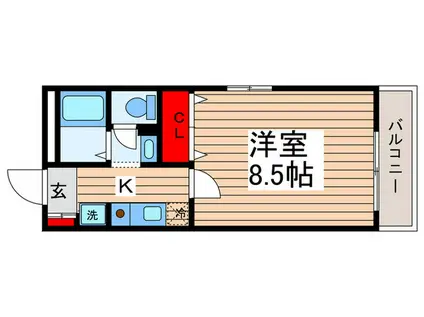 JLBグランエクリュ浦安II(1K/2階)の間取り写真