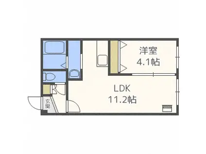 エルシア北2条(1LDK/3階)の間取り写真