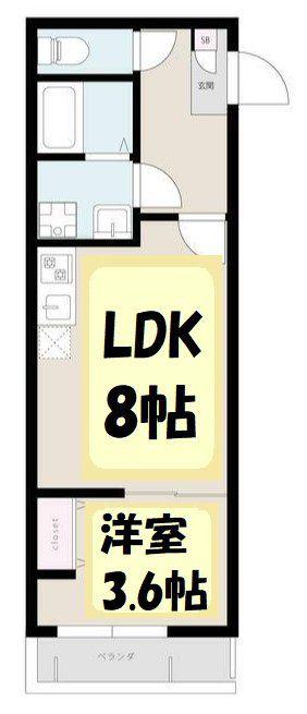 心和テラス武里(1LDK/3階)の間取り写真