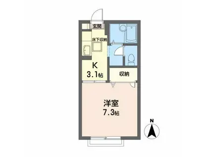 SPRING I(1K/1階)の間取り写真