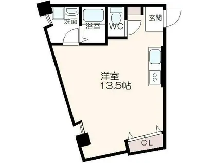 シンエイビル(ワンルーム/2階)の間取り写真