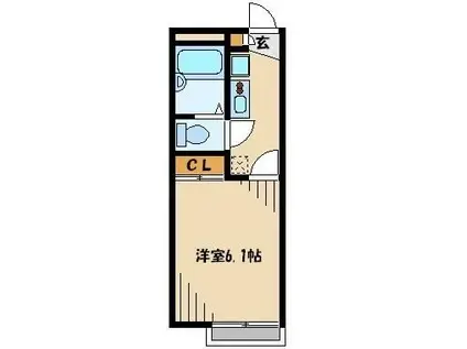 レオパレス立野(1K/3階)の間取り写真