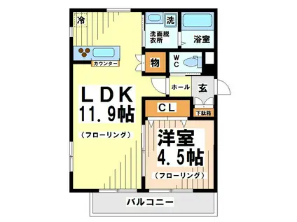 エルミタージュ桜上水南 弊社管理物件(1LDK/2階)の間取り写真