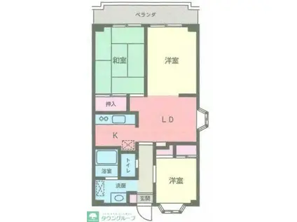 シティサイドテラス(2LDK/3階)の間取り写真