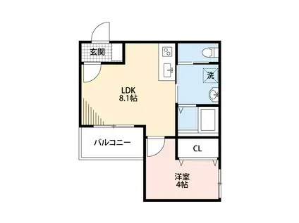 メイユールZAKI NO.12(1LDK/2階)の間取り写真