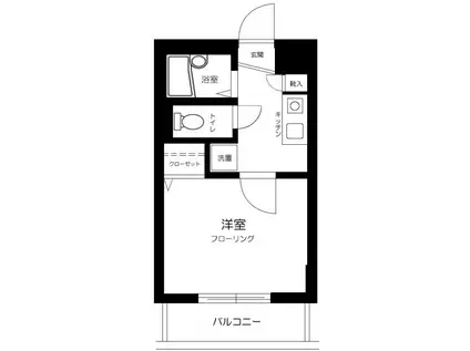 スカイコート東日本橋(1K/2階)の間取り写真
