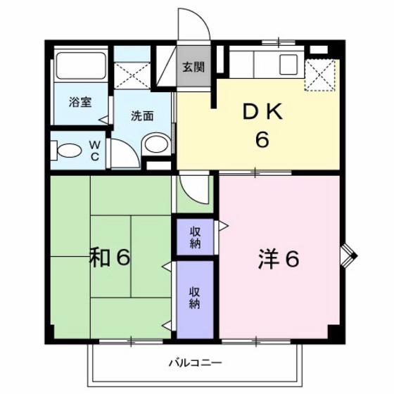 エルセトル佐方(2DK/2階)の間取り写真